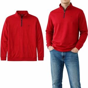 Southern Marsh Men's Quarter Zip Pullover Sweatshirt Red XXL 1/4 Zip